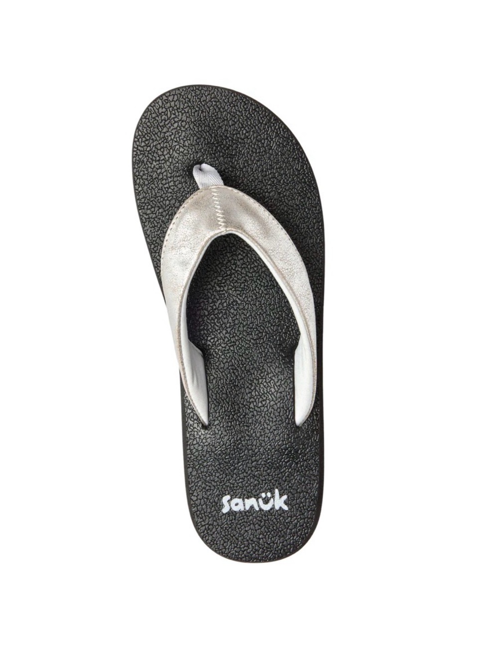 Sanuk Silver Metallic yoga mat flip flops
